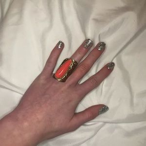 Gold and coral ring
